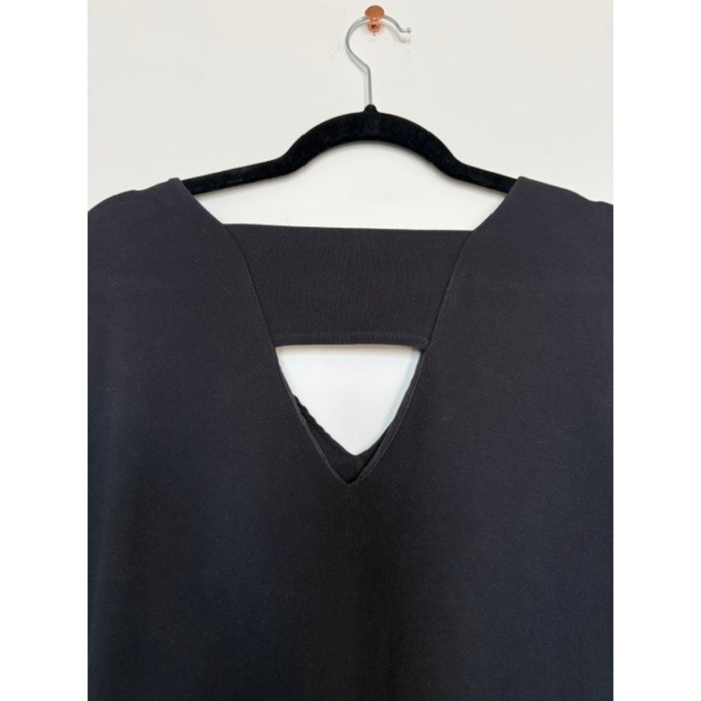 COS Black Knit Top Women's Size Medium | Minimalist Back Cutout Short Sleeve Top - Picture 5 of 5